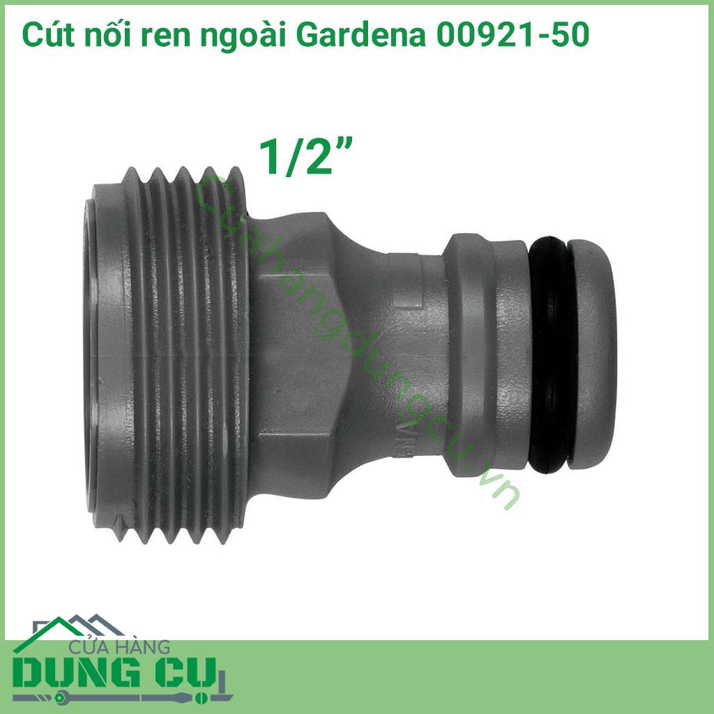 Cút nối ren ngoài 13mm Gardena 00921-50 giúp mọi thiết bị tưới nước hoạt động một cách dễ dàng và nhanh chóng kết nối với vòi. Cút nối có kích thước nhỏ gọn, dễ lắp đặt vào vòi tưới vườn giúp phục vụ tốt cho công việc tưới tiêu.