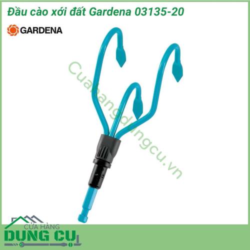 Đầu cào xới đất trồng cây Gardena 03135-20 được thiết kế với ba chiếc răng có hình dạng và chiều rộng lý tưởng để xới đất có độ cứng trung bình, cũng như đất mềm ướt. 