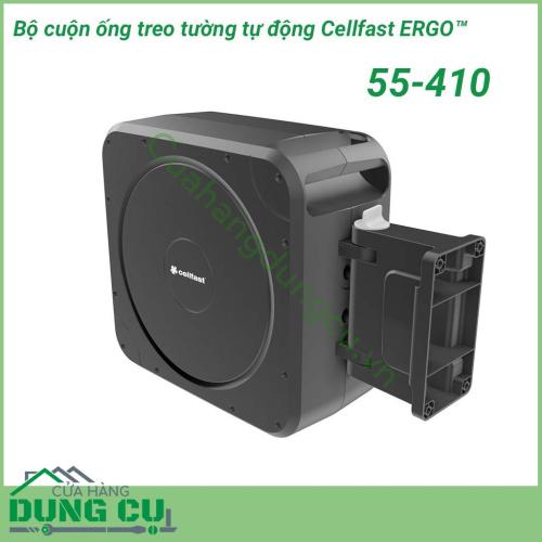Bộ cuộn ống treo tường tự động Cellfast ERGO™ 55-410 được làm từ vật liệu có khả năng chống tia cực tím cao từ ánh nắng mặt trời. Bộ sản phẩm do tập đoàn Cellfast sản xuất. Nhỏ gọn nhẹ và bền. Trọn bộ đầy đủ vòi phun - cút nối - ống tưới - giá gắn tường