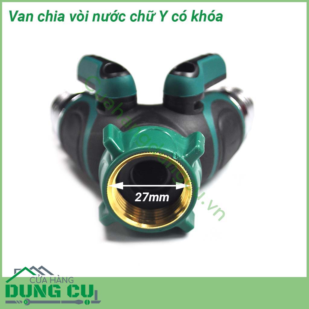 Van chia nước chữ Y có khóa phi 27mm