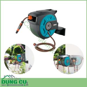 Bộ cuộn ống tưới treo tường rút tự động 15m Gardena Đức