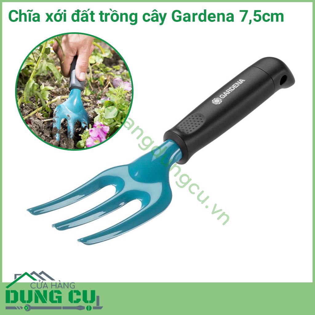 Chĩa xới đất trồng cây Gardena 7,5cm