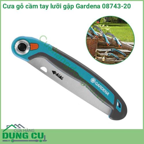 Cưa gỗ cầm tay lưỡi gập Gardena 08743-20 có khóa chốt an toàn, giúp bạn vận hành một cách ổn định, chịu được lực cưa bền bỉ. Đây được xem là vật dụng không thể thiếu cho người thợ vườn chuyên nghiệp. 