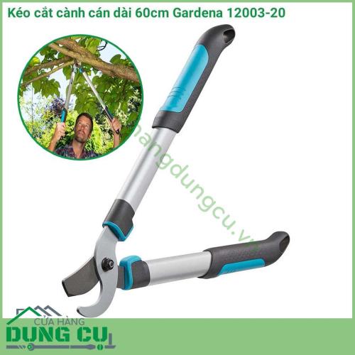 Kéo cắt cành cán dài 60 cm Gardena 12003-20 là một loại kìm tuyệt vời để cắt gỗ tươi. Làm bằng chất liệu nhẹ, trọng lượng thấp cùng với hệ thống cắt tuyệt vời, bạn không cần mất quá nhiều sức để cắt cành.