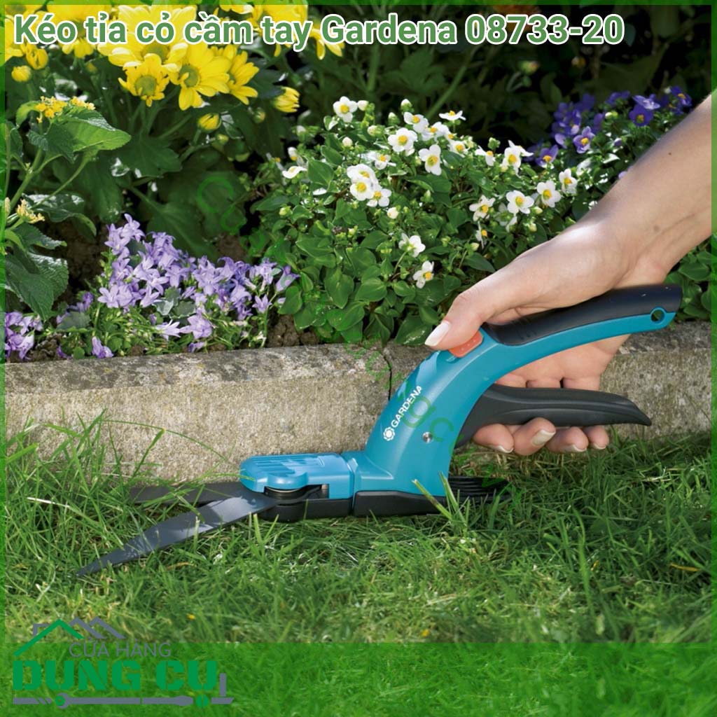 Kéo tỉa cỏ cầm tay Gardena 08733-20 được thiết kế cầm tay nên thích hợp cho việc tỉa cây cảnh, làm vườn giúp bạn cắt tỉa cây cối trong khu vườn nhà bạn được gọn gàng và tạo hình cây cảnh như ý muốn.