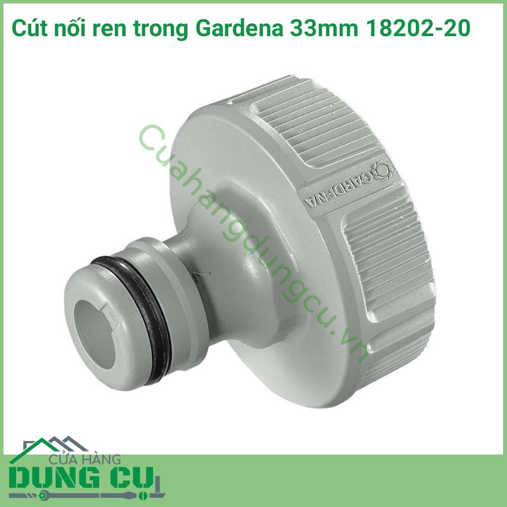 Cút nối ren trong Gardena 33mm 18202-20 là phụ kiện chính hãng Gardena. Đây phụ kiện chuyên dụng cho các đầu ống tưới, có các ren nối khớp chặt, đảm bảo cho nước không bị rò rỉ ra ngoài