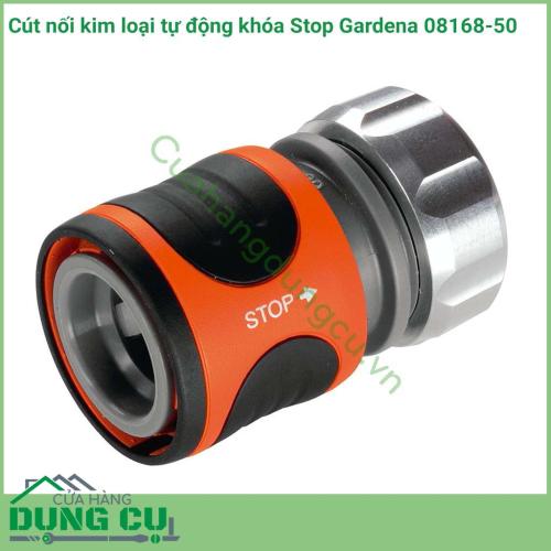 Cút nối kim loại tự khóa 13mm Gardena 08168-50 1/2'' được làm bằng kim loại chất lượng cao là phụ kiện chính hãng của Gardena. Đây là cút nối chuyên dụng cho vòi tưới vườn của hãng Gardena.