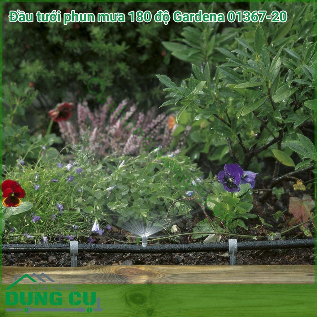 Bộ 5 đầu tưới phun mưa 180 độ Gardena 01367-20 là dòng sản phẩm nằm trong hệ thống tưới nhỏ giọt của hãng Gardena, đầu tưới thích hợp đặt tại vị trí sát tường để tưới ra ngoài sân vườn với góc tưới 180 độ, phạm vi tưới lên tới 3 mét.