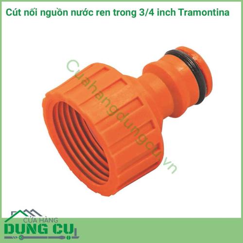 Cút nối nguồn nước ren trong 3/4 inch Tramontina là cút nối thông minh được sản xuất tại Brazil thuộc thương hiệu tập đoàn Tramontina. . Sản phẩm được sản xuất với chất liệu chất lượng cao, đảm bảo độ bền, chống chịu tốt dùng tưới cây.