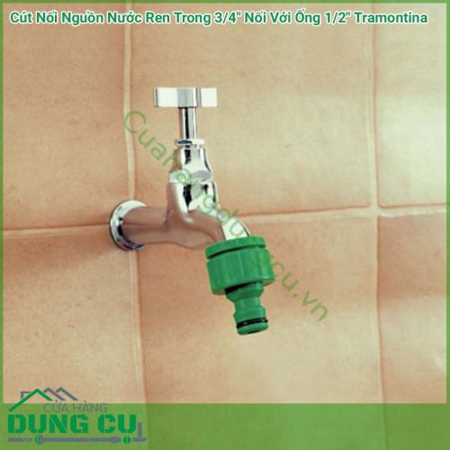 Cút nối ren trong 3/4 inch nối ống 1/2 inch Tramontina được sản xuất tại Brazil thuộc thương hiệu Tramontina. Sản phẩm được sản xuất với chất liệu chất lượng cao, đảm bảo độ bền, chống chịu tốt dùng tưới cây.