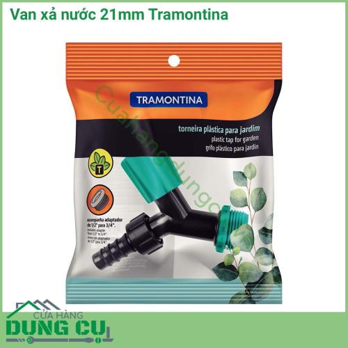 Van xả nước 21mm Tramontina được làm bằng chất liệu nhựa cao cấp, có độ bền cao, chống tia cực tím. Van khóa mở nhẹ nhàng và tiện lợi.