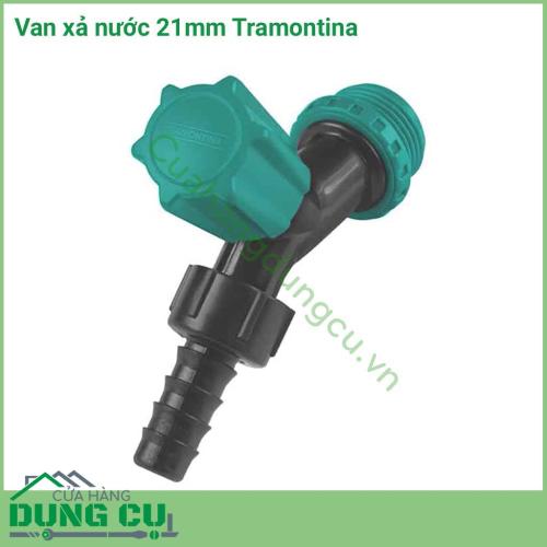 Van xả nước 21mm Tramontina được làm bằng chất liệu nhựa cao cấp, có độ bền cao, chống tia cực tím. Van khóa mở nhẹ nhàng và tiện lợi.