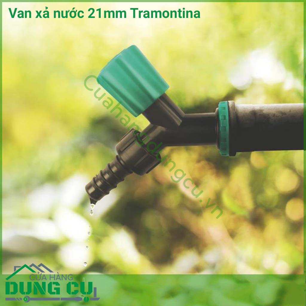 Van xả nước 21mm Tramontina được làm bằng chất liệu nhựa cao cấp, có độ bền cao, chống tia cực tím. Van khóa mở nhẹ nhàng và tiện lợi.