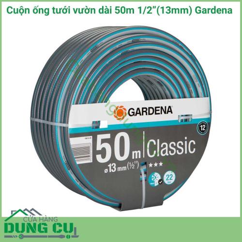 Cuộn ống dây tưới vườn dài 50m 1/2 inch Gardena 18010-20 là ống dây dẫn nước có chiều dài 50m với đường kính ống 13mm bền bỉ, chắc chắn cho người sử dụng.