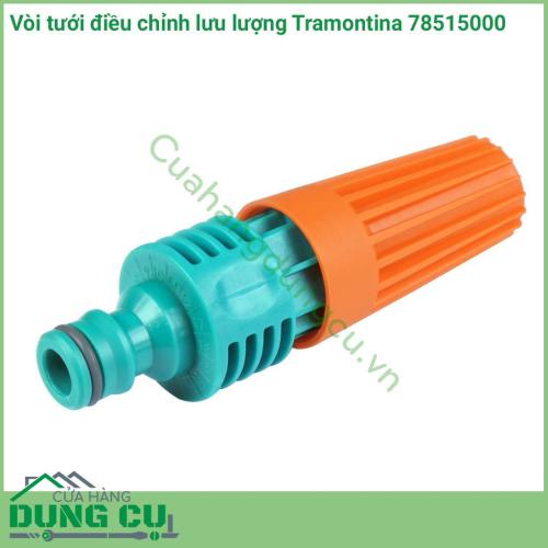 Vòi tưới điều chỉnh lưu lượng Tramontina là sản phẩm được sản xuất với chất liệu chất lượng cao dùng cho tưới cây. Dùng để tưới vườn, phun xịt rửa xe và tưới rau rất tiện lợi. 