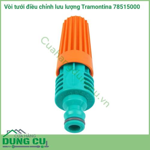 Vòi tưới điều chỉnh lưu lượng Tramontina là sản phẩm được sản xuất với chất liệu chất lượng cao dùng cho tưới cây. Dùng để tưới vườn, phun xịt rửa xe và tưới rau rất tiện lợi. 