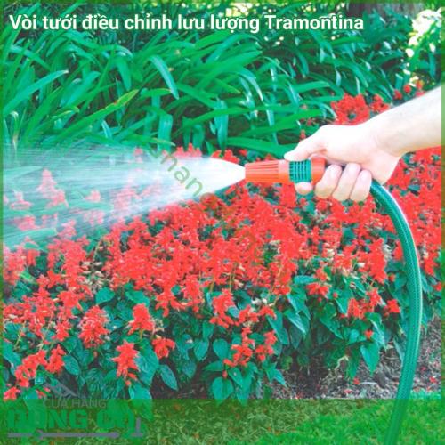 Vòi tưới điều chỉnh lưu lượng cho ống nước 1/2 inch Tramontina là sản phẩm được sản xuất với chất liệu chất lượng cao dùng cho tưới cây. Dùng để tưới vườn, phun xịt rửa xe và tưới rau rất tiện lợi. 