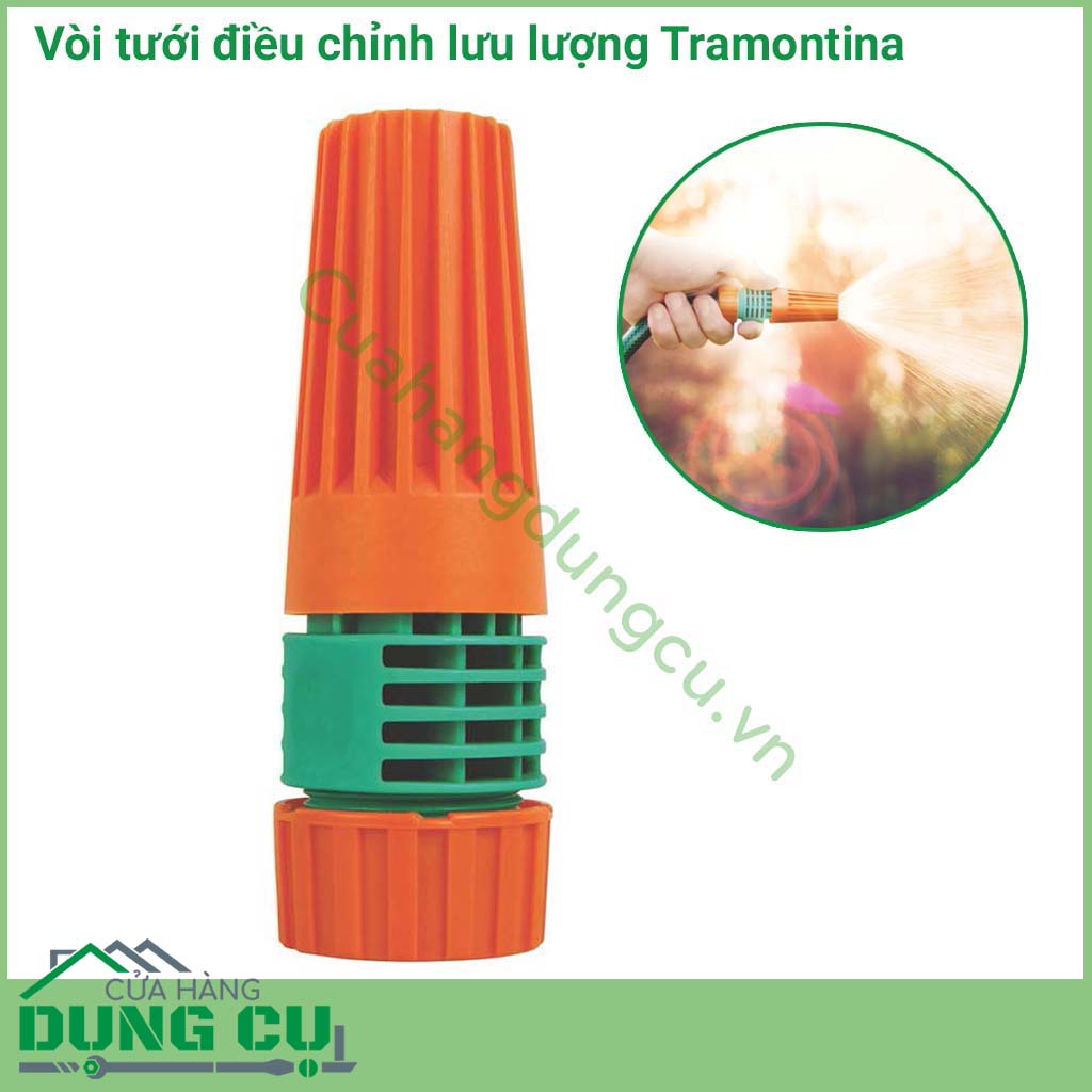 Vòi tưới điều chỉnh lưu lượng cho ống nước 1/2 inch Tramontina