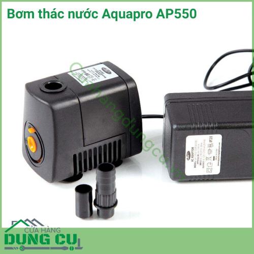 Bơm thác nước Aquapro AP550 dành cho bể cá là máy bơm lý tưởng cho các bể cá, hồ cá thủy sinh nhỏ và các tính năng như thác nước, đài phun có thể đẩy cao lên tới 60cm với tốc độ dòng chảy tối đa 550 lít mỗi giờ. 