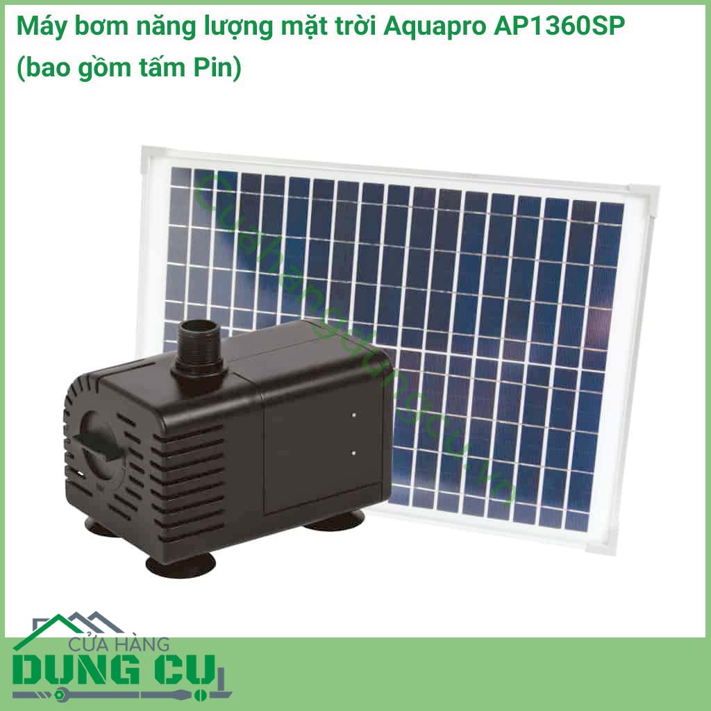 Máy bơm năng lượng mặt trời Aquapro AP1360SP thiết kế nhỏ gọn, tiết kiệm được chi phí điện năng, thân thiện với môi trường, được thiết kế theo tiêu chuẩn Úc. 