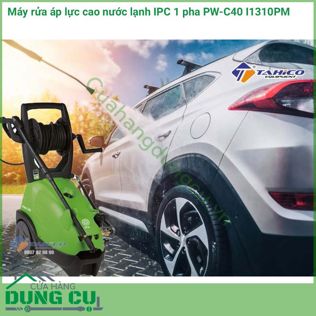 Máy rửa áp lực cao nước lạnh IPC 1 pha PW-C40 I1310PM&nbsp;dùng để xịt rửa làm sạch xe ,vệ sinh máy móc vệ sinh các bề mặt khác nhau bằng dòng nước phun áp lực cao.