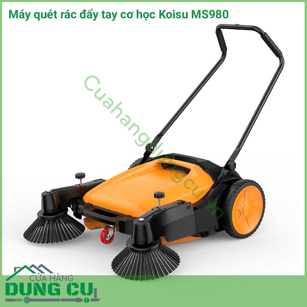 Máy quét rác đẩy tay cơ học Koisu&nbsp;MS980&nbsp;với chức năng quét rác, vệ sinh khu nhà ở, khu công nghiệp, ... làm sạch bề mặt gạch, đá, bê tông, ... mang lại cho bạn không gian sống và làm việc sạch sẽ, trong lành.