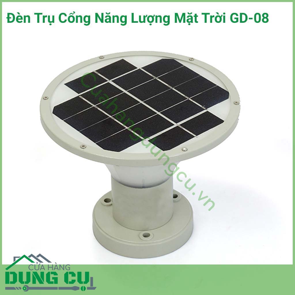 Đèn trụ cổng năng lượng mặt trời GD-08&nbsp;chuyên dùng để lắp đặt và trang trí tại các vị trí ở cổng, sân vườn, trang trí biệt thự, resot...là giải pháp chiếu sáng thông minh, tối ưu, tiết kiệm năng lượng, không thải thủy ngân ra môi trường.