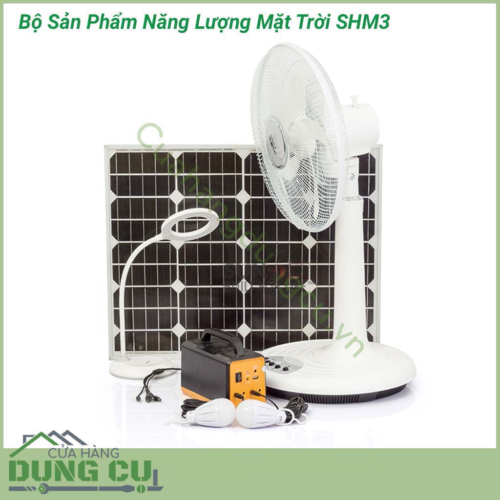 Trong những ngày nóng bức lại bị mất điện hay những nơi không thể kéo nguồn điện sẽ gây cho bạn, thành viên trong gia đình sự khó chịu, nhưng khi sở hữu bộ sản phẩm năng lượng mặt trời SHM3 thì việc có điện hay không có điện sẽ không thành vấn đề.