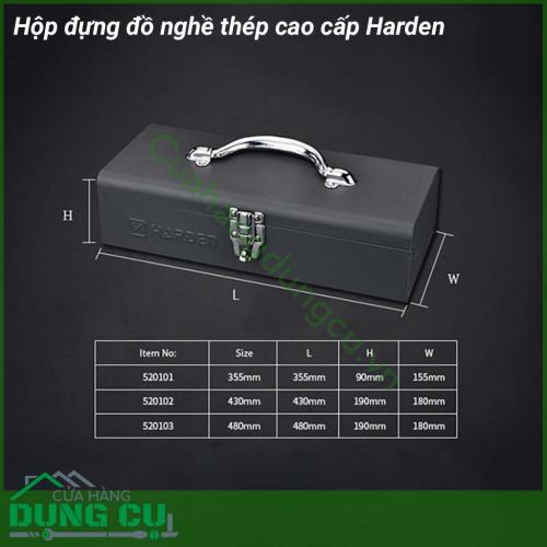 Hộp đựng đồ nghề thép cao cấp Harden 520102 có không gian đựng đồ nghề rộng giúp bạn có thể đựng từ ốc vít đến kìm, búa, cờ lê, tô vít, máy khoan,...