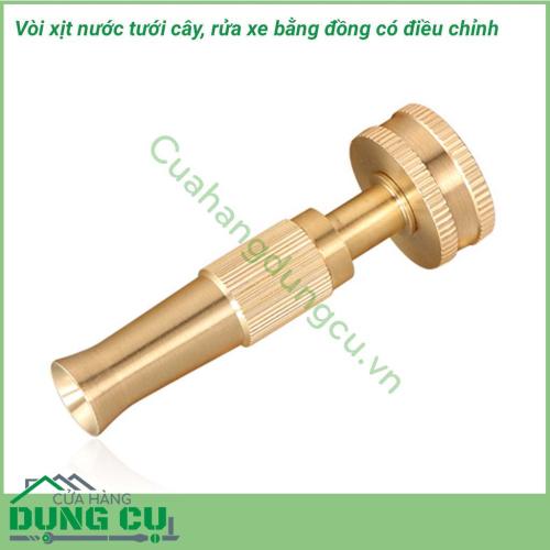 Đầu tưới cây - rửa xe bằng đồng có điều chỉnh sản phẩm được thiết kế nhỏ gọn, còn có chức năng điều chỉnh tia nước chắc chắn sẽ làm bạn hài lòng, giúp cho công việc tưới cây hay rửa xe hoặc vệ sinh những nơi bụi bẩn trở nên nhẹ nhàng và dễ dàng hơn.