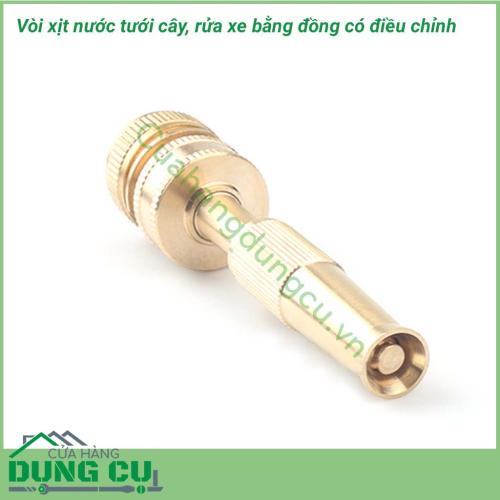 Đầu tưới cây - rửa xe bằng đồng có điều chỉnh sản phẩm được thiết kế nhỏ gọn, còn có chức năng điều chỉnh tia nước chắc chắn sẽ làm bạn hài lòng, giúp cho công việc tưới cây hay rửa xe hoặc vệ sinh những nơi bụi bẩn trở nên nhẹ nhàng và dễ dàng hơn.