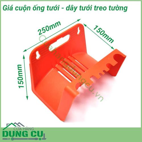 Giá cuốn ống tưới - dây tưới treo tường rất hữu ích cho gia đình dùng cuốn dây rửa xe, dây dọn rửa nhà vệ sinh. Bạn có thể gắn cố định trên tường bằng cách treo sản phẩm cố định.