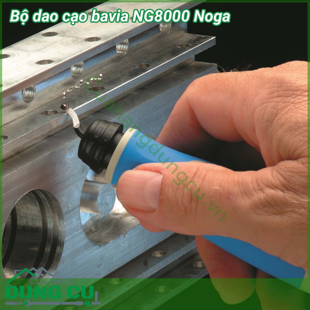 Bộ dao cạo bavia NG8000 Noga có khả năng quay 360 độ cho phép gọt linh hoạt trên các loại góc cạnh. NG8000 được&nbsp;sản xuất siêu bền để gọt bavia trên các sản phẩm kim loại, thép, nhôm và nhựa.