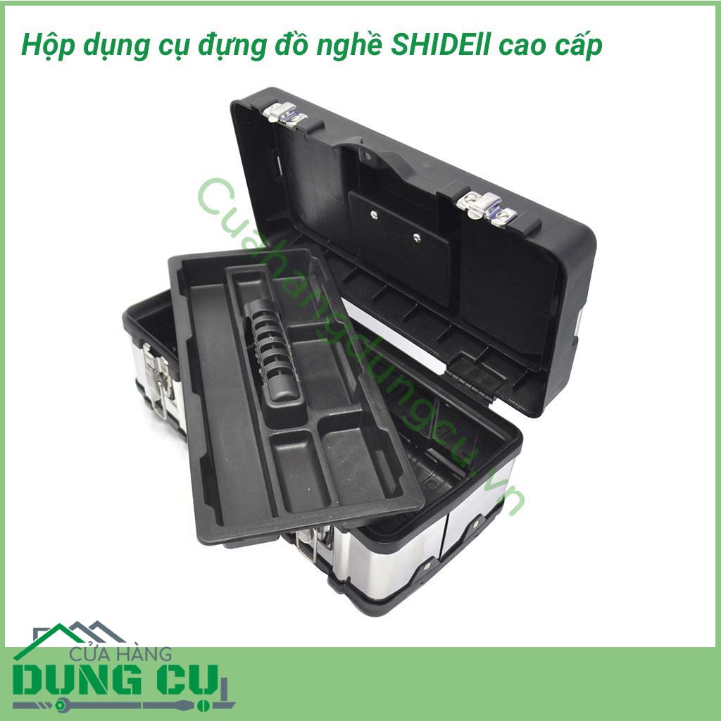 Thùng đồ nghề SHIDELI cao cấp 19 inch&nbsp;&nbsp;với kích thước lớn, ngăn chứa nhiều giúp người thợ sửa chữa mang được nhiều dụng cụ hơn, sắp xếp dụng cụ khoa học hơn đem lại hiệu quả và sự chuyên nghiệp trong công việc.