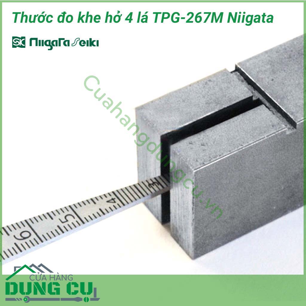 Thước đo khe hở 4 lá TPG-267M Niigata&nbsp;được làm bằng thép không gỉ nên có độ sáng bóng, đảm bảo độ bền tính chính xác, kích thước nhỏ gọn, thao tác đơn giản.&nbsp;Thước đo khe hở&nbsp;sử dụng để đo bề rộng rãnh, đo khe hở, đo đường kính lỗ, đo khe hở mối hàn,...
