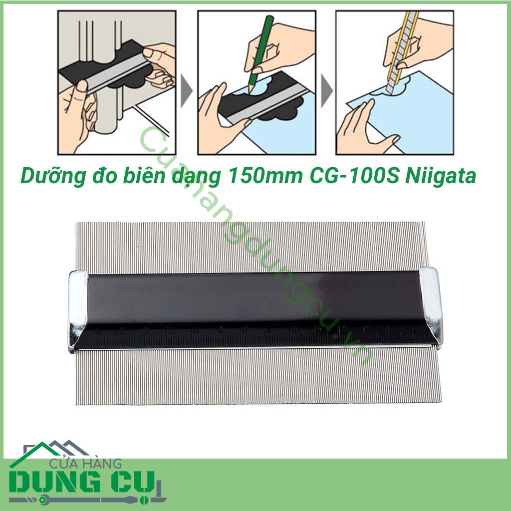 Dưỡng đo biên dạng 150mm CG-100S Niigata&nbsp;là dụng cụ dùng để xác định tất cả các góc và tất cả các cạnh vuông, tròn, tam giác…của các chi tiết khác nhau. Dưỡng đo biên dạng được sử dụng nhiều cho xây dựng.
