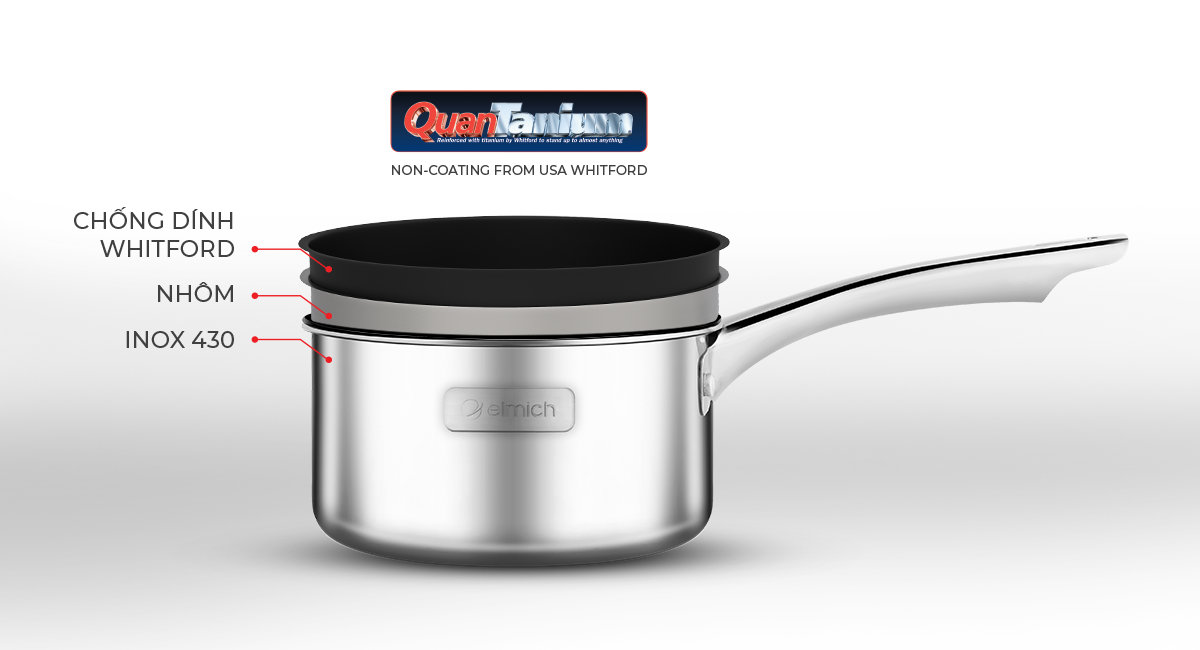 Quánh inox 2 lớp chống dính đáy liền Tri-max EL-3783 size 14cm thiết kế sang trọng, hiện đại, phù hợp với không gian bếp hiện đại của gia đình bạn. Quánh inox giúp cho bữa ăn mẹ&nbsp;trở nên đơn giản, ngon&nbsp;hơn.