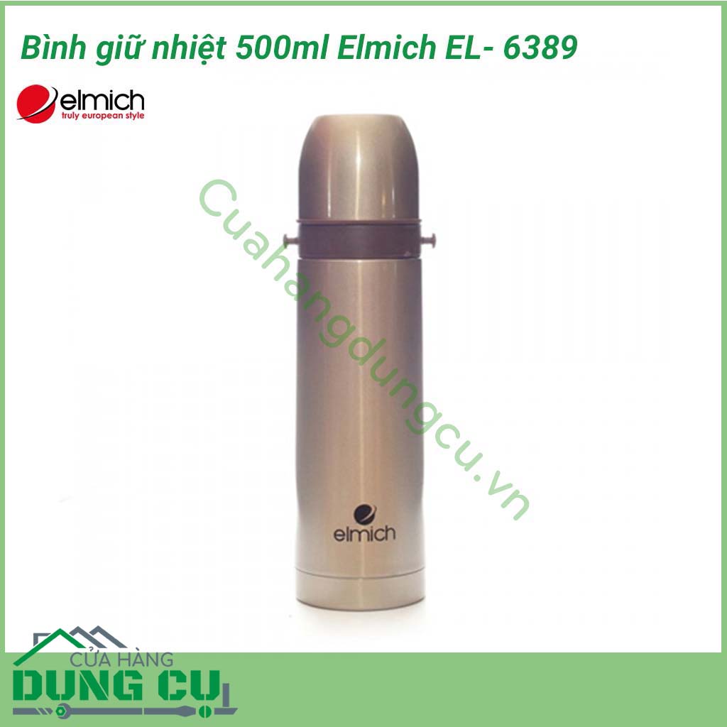 Phích giữ nhiệt Elmich 500ml EL- 6389 là sản phẩm có sự kết hợp của công nghệ giữ nhiệt 3 lớp độc đáo từ thương hiệu Elmich của Cộng hòa Séc. Sản phẩm được thiết kế kiểu dáng đơn giản và sang trọng, cực kỳ gọn nhẹ.