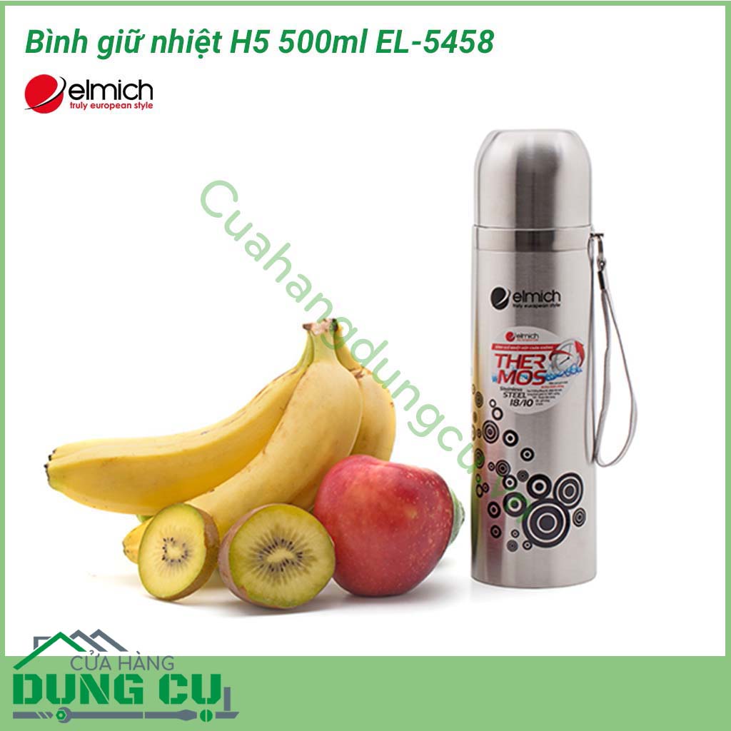 Bình giữ nhiệt H5 500ml EL-5458&nbsp;sáng bóng chịu nhiệt cực tốt, không bị biến dạng hay mài mòn khi phải chứa nước nóng hay nước lạnh. Inox 304 còn chống hoen rỉ, không bị ăn mòn an toàn với người sử dụng
