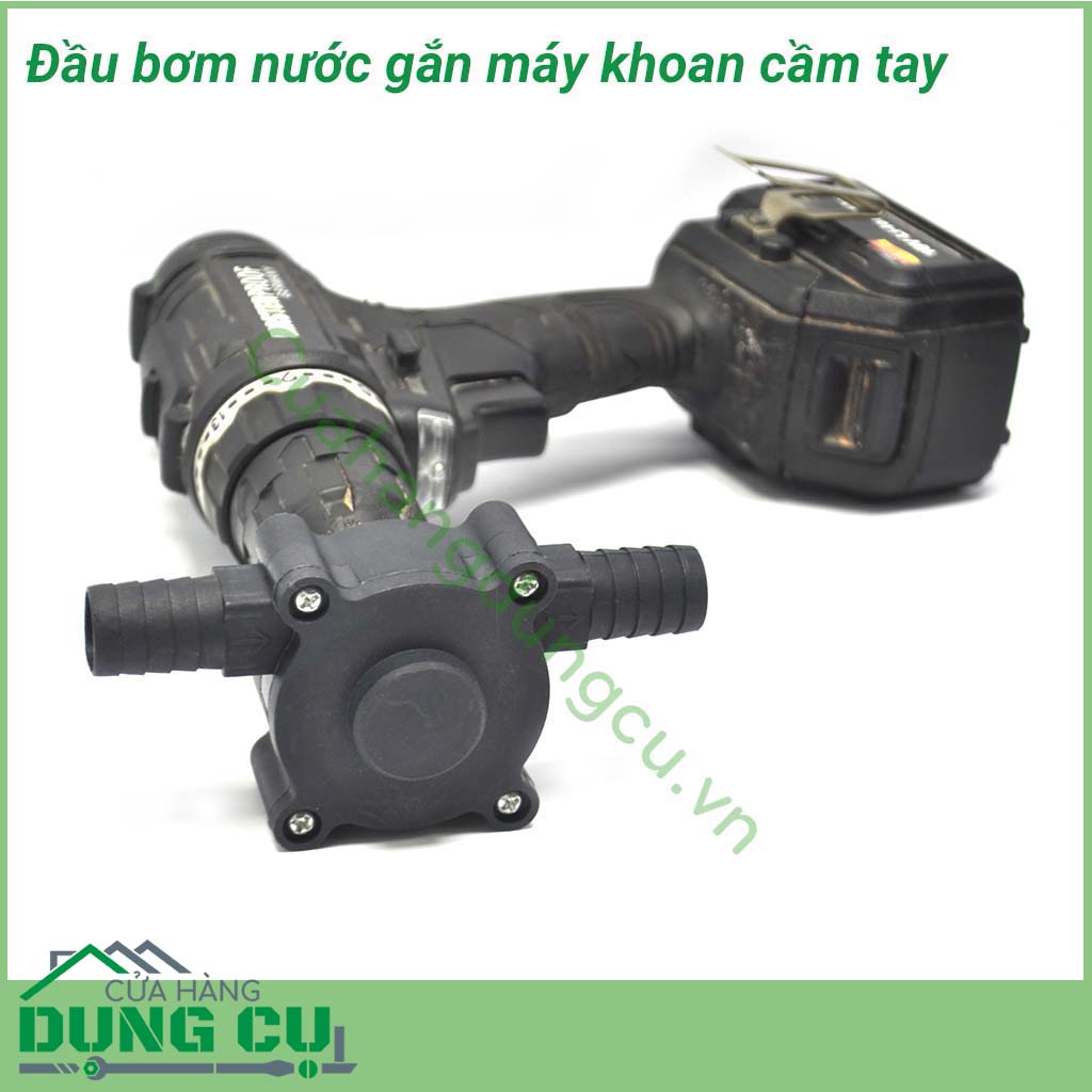 Đầu chuyển máy khoan thành máy bơm nước thiết kế nhỏ gọn, dễ dàng sử dụng và lắp đặt