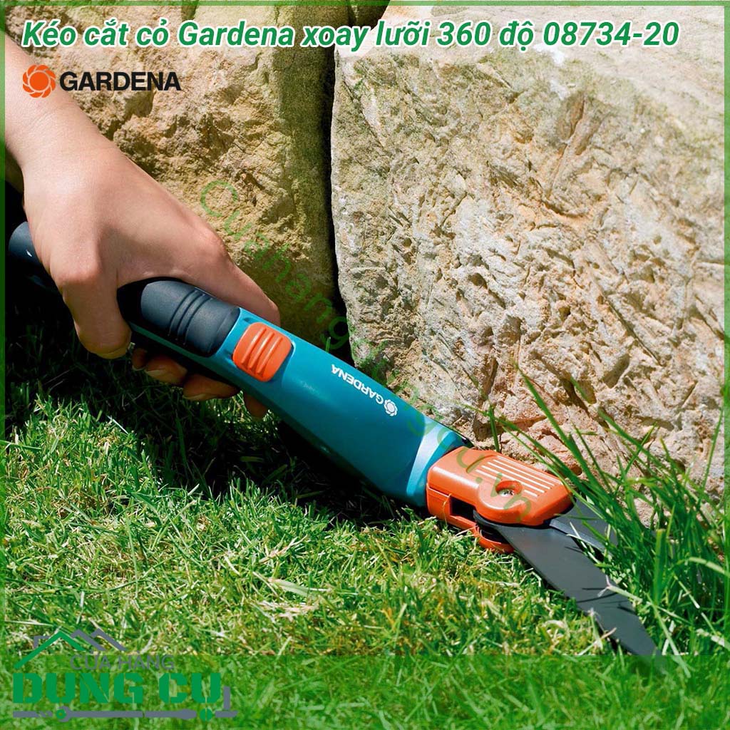 Kéo cắt cỏ cầm tay Gardena xoay lưỡi 360 độ 08734-20 là một dụng cụ làm vườn nên có trong mỗi gia đình có những bãi cỏ nhỏ hoặc những đường viền dài. Sử dụng thép không gỉ chất lượng cao. Và nhựa HDPE cao cấp cho độ bền cao, tính năng vượt trội.