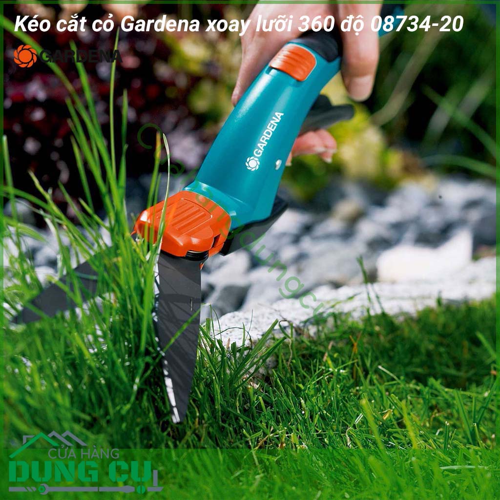 Kéo cắt cỏ cầm tay Gardena xoay lưỡi 360 độ 08734-20 là một dụng cụ làm vườn nên có trong mỗi gia đình có những bãi cỏ nhỏ hoặc những đường viền dài. Sử dụng thép không gỉ chất lượng cao. Và nhựa HDPE cao cấp cho độ bền cao, tính năng vượt trội.