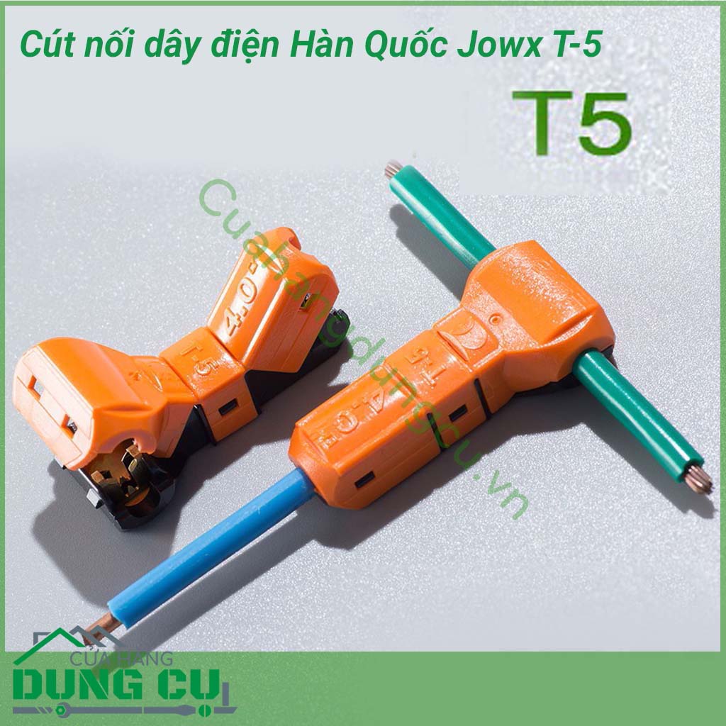 Cút nối điện Hàn Quốc T-5&nbsp;là sản phẩm được thiết kế nhỏ gọn, kiểu dáng thời trang, cực kì tiện dụng và đơn giản khi sử dụng, an toàn điện một cách toàn diện phòng và tránh nguy cơ cháy nổ, chập điện.