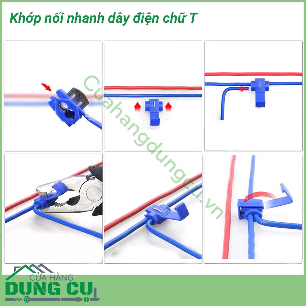 Khớp nối nhanh dây điện chữ T giúp bạn nối các dây điện cực dễ dàng, hỗ trợ nối 2 cặp dây điện đồng thời, mối nối đẹp, gọn gàng, an toàn, chống chạm chập điện, cháy nổ.