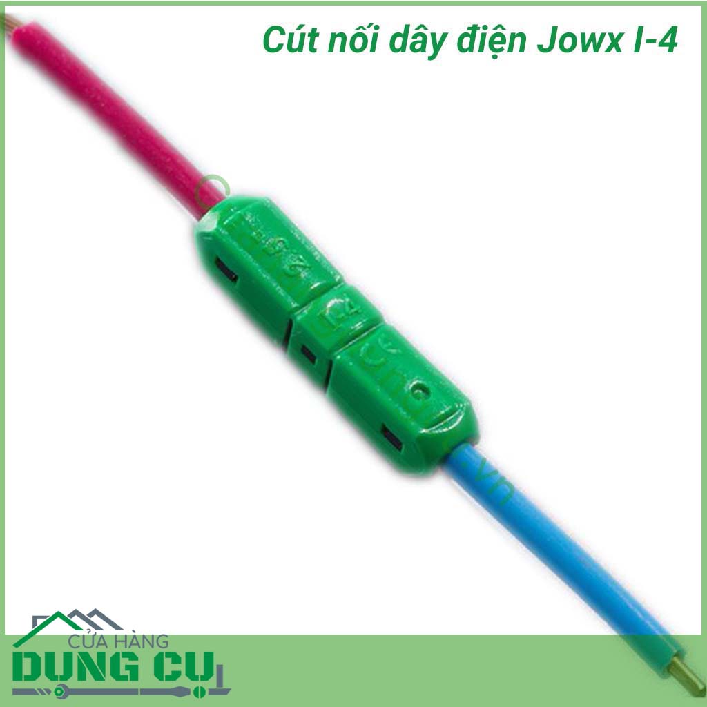 Cút nối dây điện thẳng chữ I Jowx I-4&nbsp;giúp bạn có những mối nối điện nhanh chóng, gọn gàng, an toàn. Sử dụng cút nối dây điện thẳng chữ I&nbsp;giúp người dùng an tâm hơn về phòng và ngừa nguy cơ cháy nổ, chập điện.&nbsp;