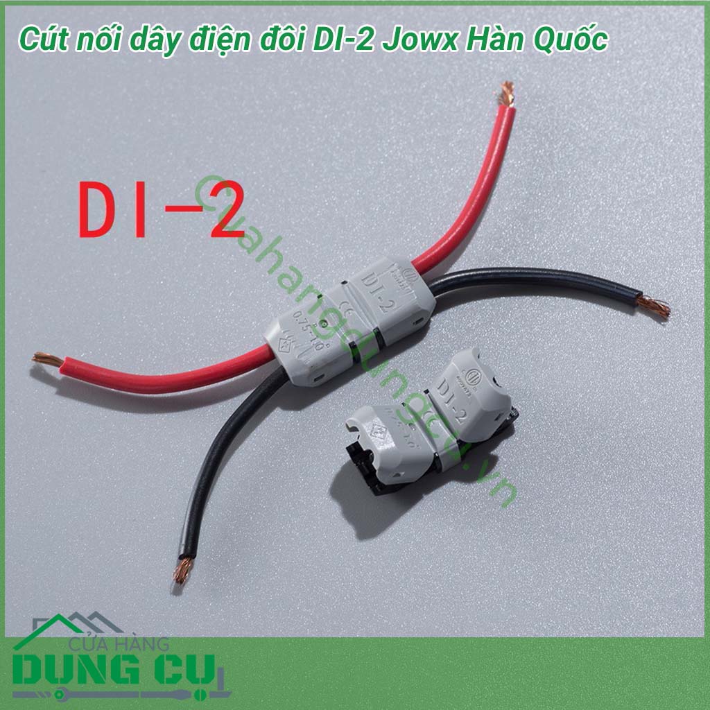Cút nối dây điện đôi Jowx Hàn Quốc DI-2&nbsp;giúp bạn có những mối nối điện nhanh chóng, gọn gàng, an toàn. Mô phỏng hàm cá mập với lõi cút mạ đồng tăng khả năng dẫn điện, khớp nối rất chắc chắn.