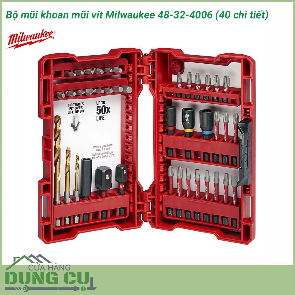 Bộ mũi khoan mũi vít Milwaukee 48-32-4006 ( 40 chi tiết)&nbsp;được làm bằng thép Alloy có tuổi thọ cao, bền bỉ. Bộ mũi khoan này có thể sử dụng cho máy vặn vít và máy khoan của Milwaukee, với tuổi thọ cao cùng thiết kế với tính&nbsp;ứng dụng&nbsp;độc&nbsp;đáo.