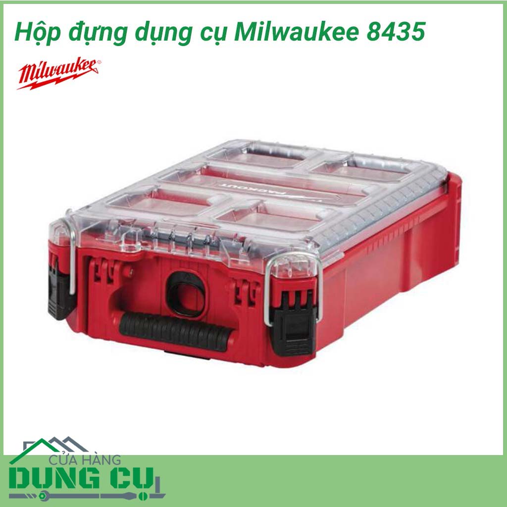 Hộp dụng cụ đa năng Milwaukee 8435&nbsp;sở hữu khả năng chịu đựng tải trọng rất tốt giúp cho người sử dụng có thể dễ dàng trang bị và mang theo bên mình những loại đồ nghề, thiết bị cần thiết trong các quá trình sản xuất vật dụng hay sữa chữa, xây dựng.