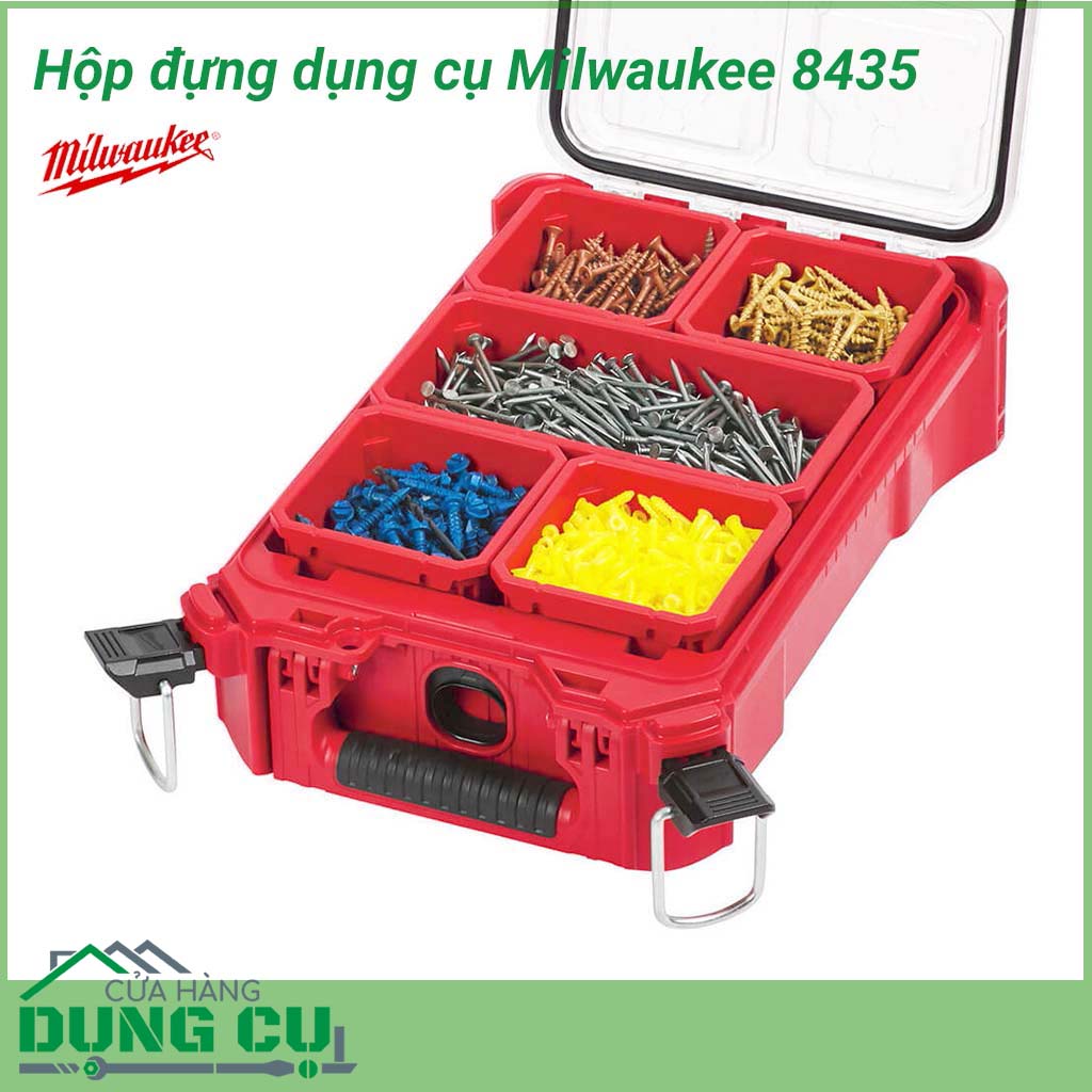 Hộp dụng cụ đa năng Milwaukee 8435&nbsp;sở hữu khả năng chịu đựng tải trọng rất tốt giúp cho người sử dụng có thể dễ dàng trang bị và mang theo bên mình những loại đồ nghề, thiết bị cần thiết trong các quá trình sản xuất vật dụng hay sữa chữa, xây dựng.