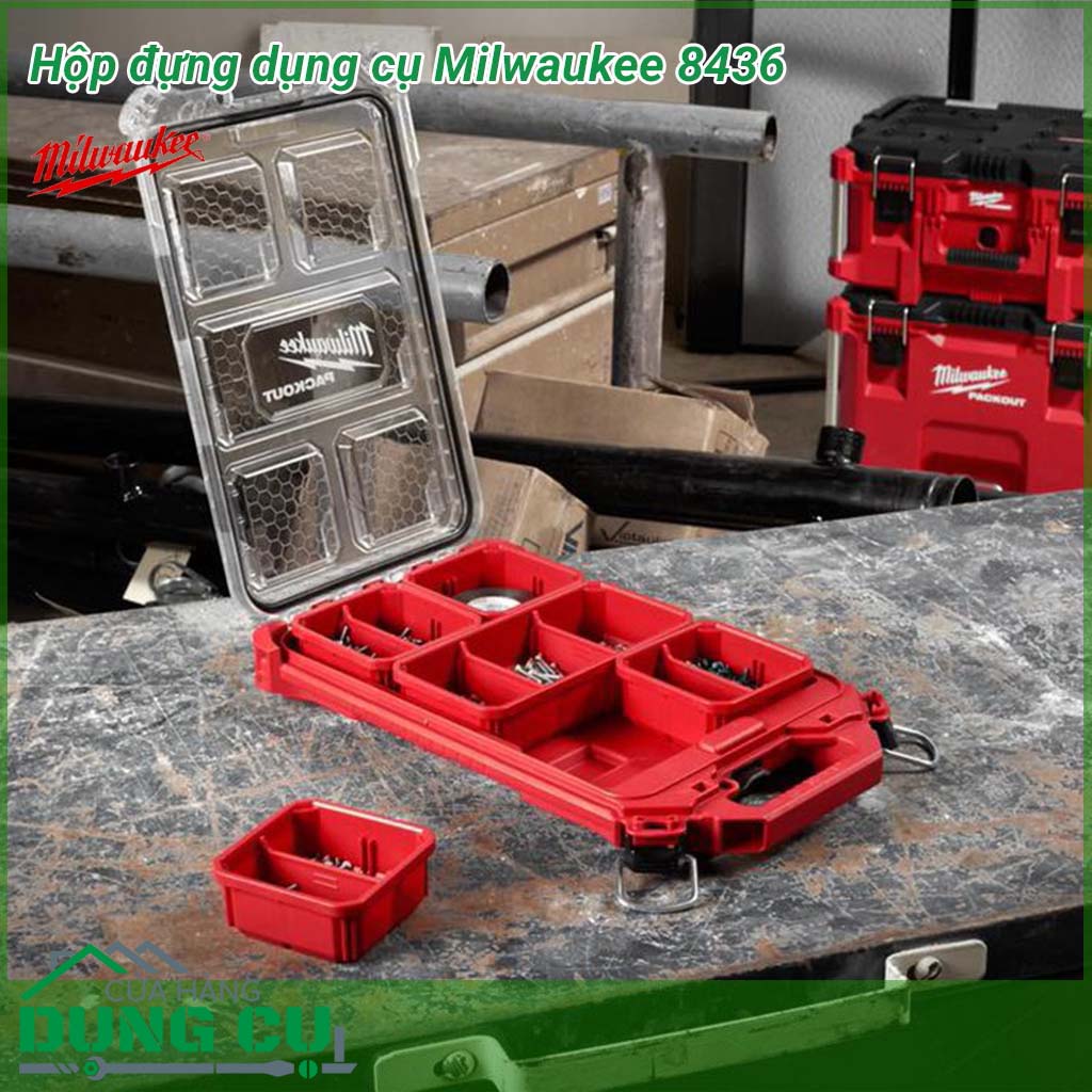 Hộp đựng đồ nghề Milwaukee 8436 dành cho thợ là hộp dụng cụ chuyên dụng dùng&nbsp;để lưu trữ và bảo quản thiết bị. Trọng lượng nhẹ, thiết kế thông minh mang tới khả năng cất trữ và vận chuyển linh hoạt và hiệu quả.&nbsp;